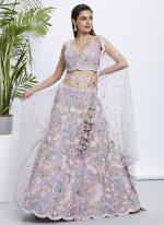 Net Mauve Wedding Wear Sequinned Lehenga Choli